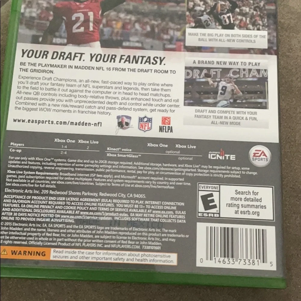 Madden NFL 16 Video Game for Xbox One